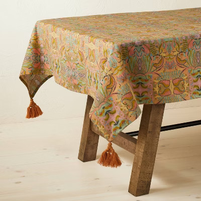 84" x 60" Cotton Tablecloth with Removable Tassels - Opalhouse™ designed with Junga... | Target