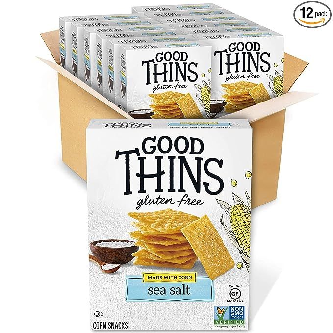 Good Thins Sea Salt Corn & Rice Snacks Gluten Free Crackers, 12 - 3.5 oz Boxes | Amazon (US)