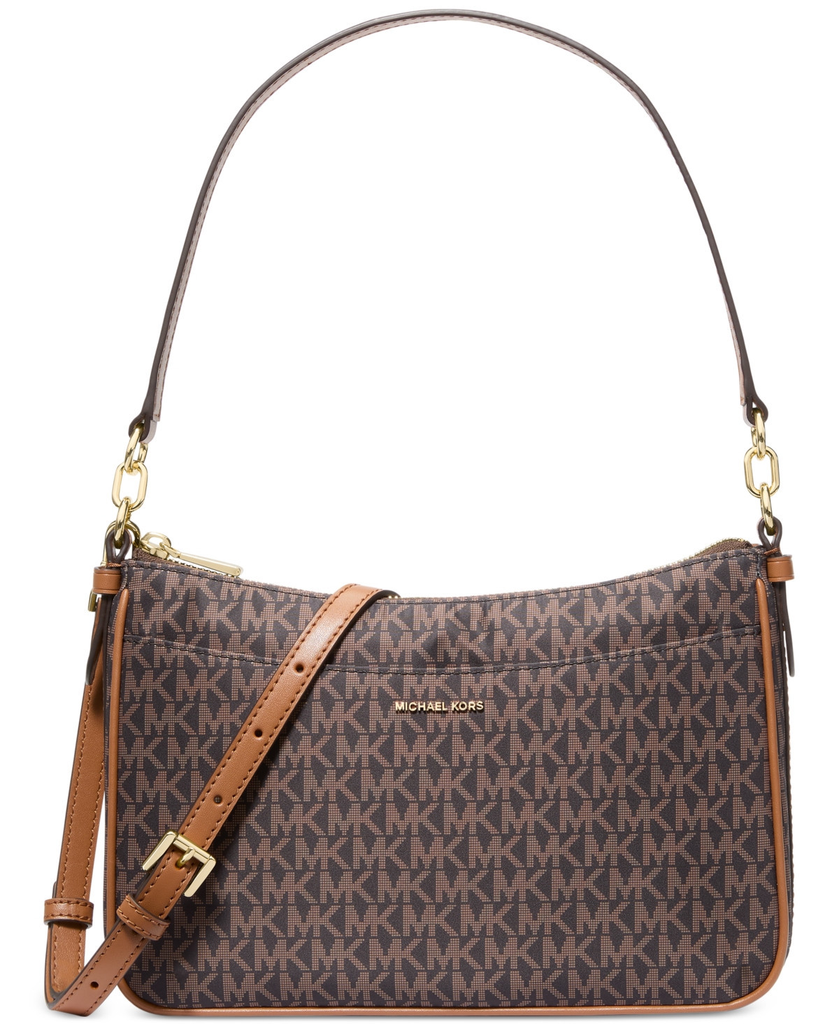 Michael Kors Jet Set Small Nylon Top Zip Pochette Crossbody Bag - Brown | Macy's