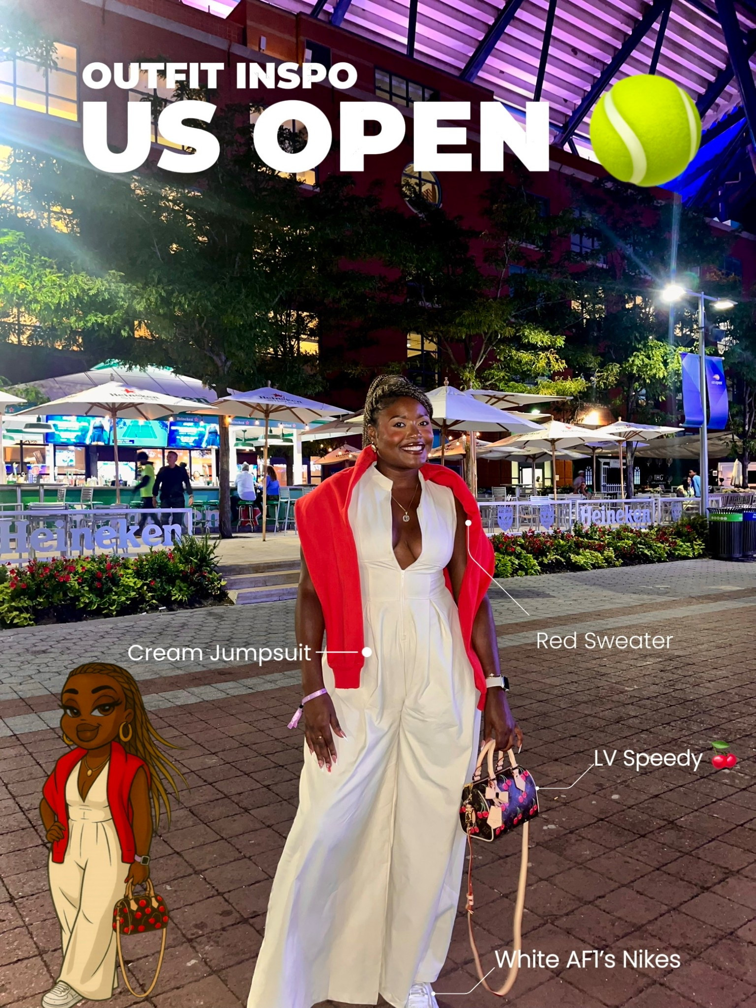 This year for the US open, I wanted to give casual cutie but still a little bit of sporty and I felt like this jumpsuit design did just that #LTKTall