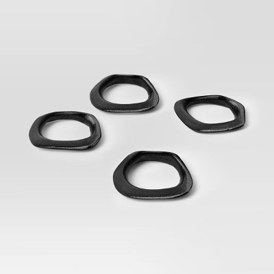 4pK Napkin Rings Black Finish - Threshold™ | Target