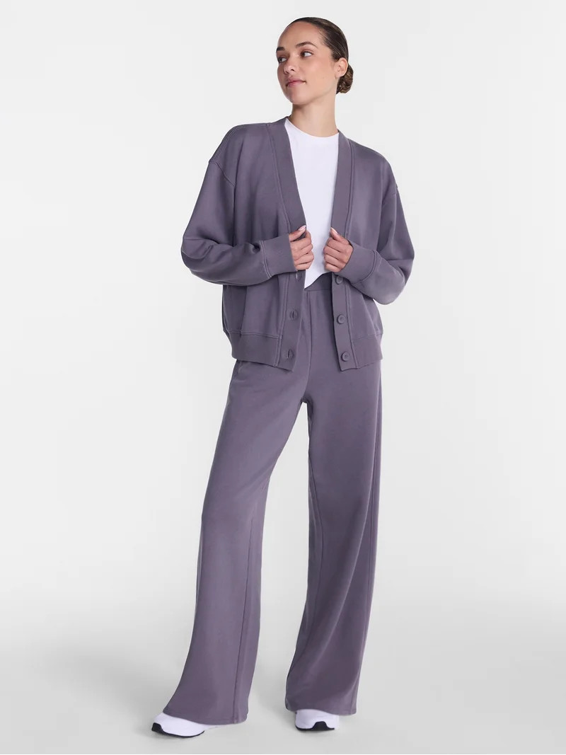Athletic Works Women's and Women's French Terry Cardigan with Long Sleeves, Sizes XS-4X | Walmart (US)