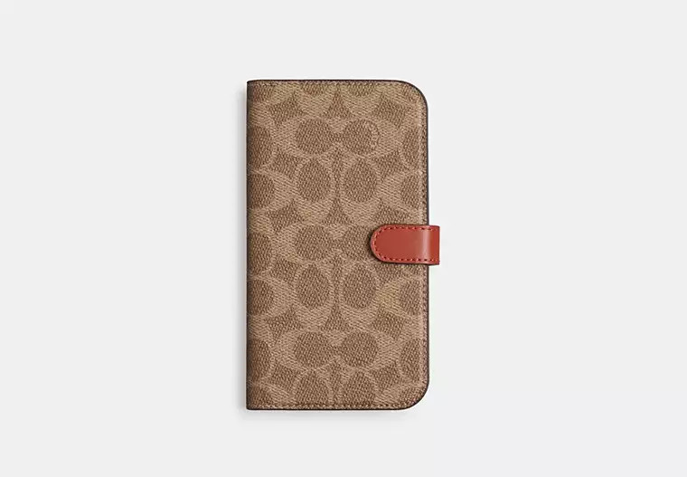 Iphone 15 Pro Max Folio In Signature Canvas | Coach Outlet CA