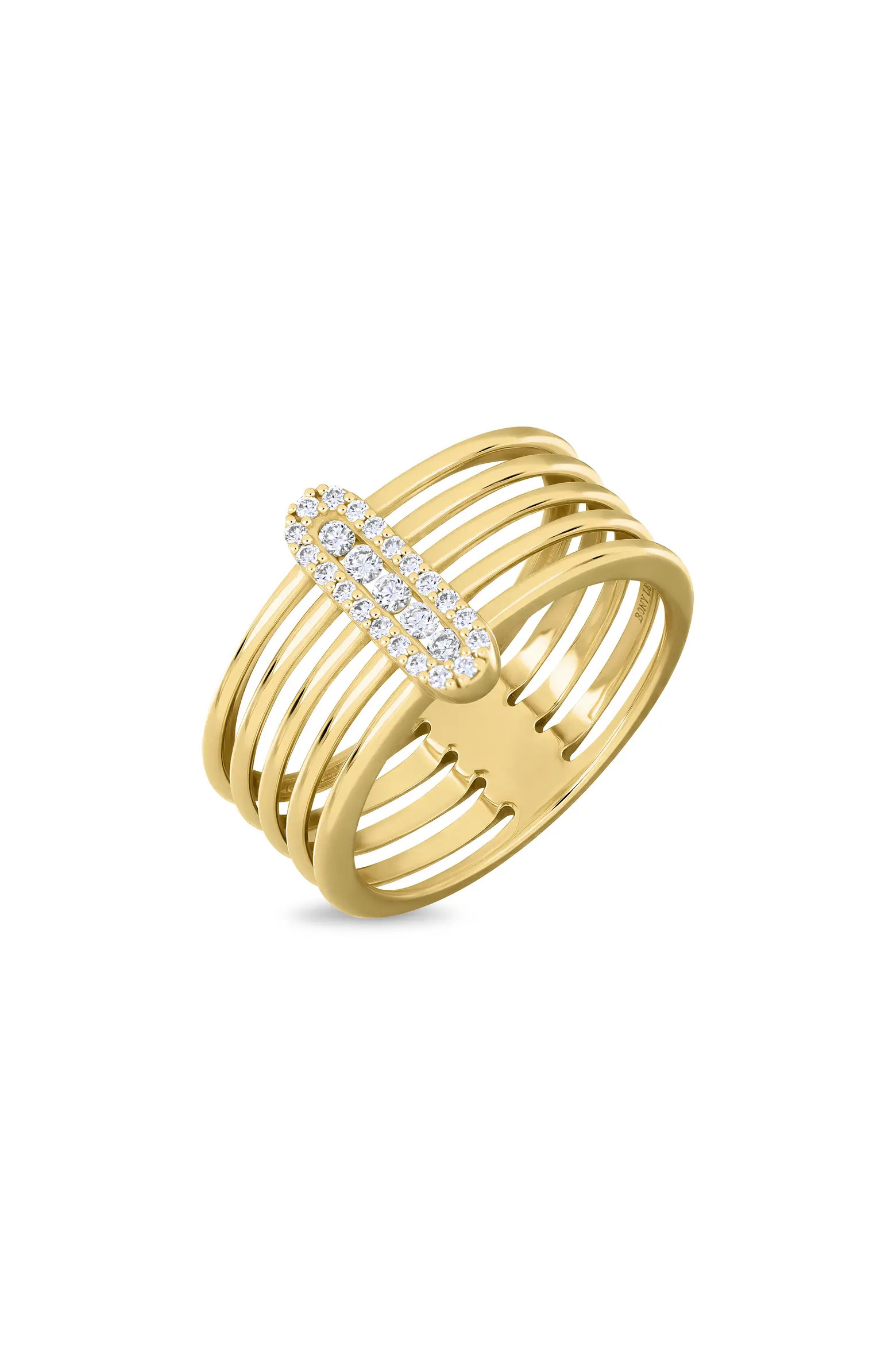 18K Gold Mika Natural Diamond Multi Row Bar Wide Ring (Women) | Nordstrom | Nordstrom