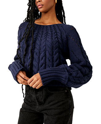 Free People Women's Sandre Cable-Knit Sweater - Macy's | Macy's
