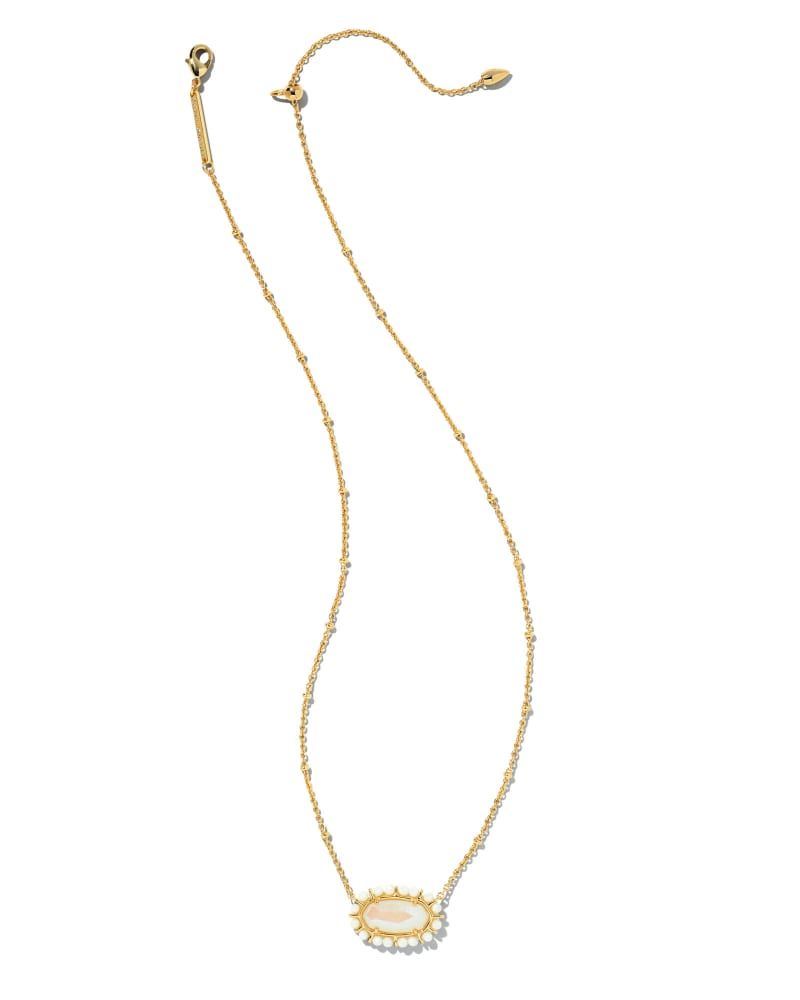 Beaded Elisa Gold Pendant Necklace in Iridescent Frosted Glass | Kendra Scott | Kendra Scott