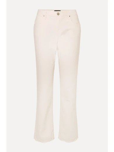 Bonnie corduroy-trimmed mid-rise straight-leg jeans | NET-A-PORTER (US)