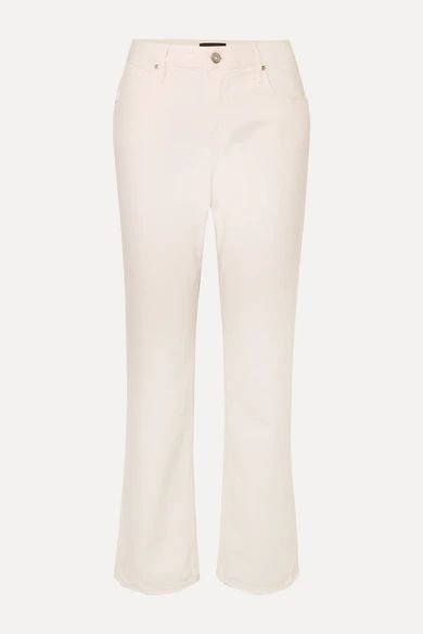 Bonnie corduroy-trimmed mid-rise straight-leg jeans | NET-A-PORTER (US)