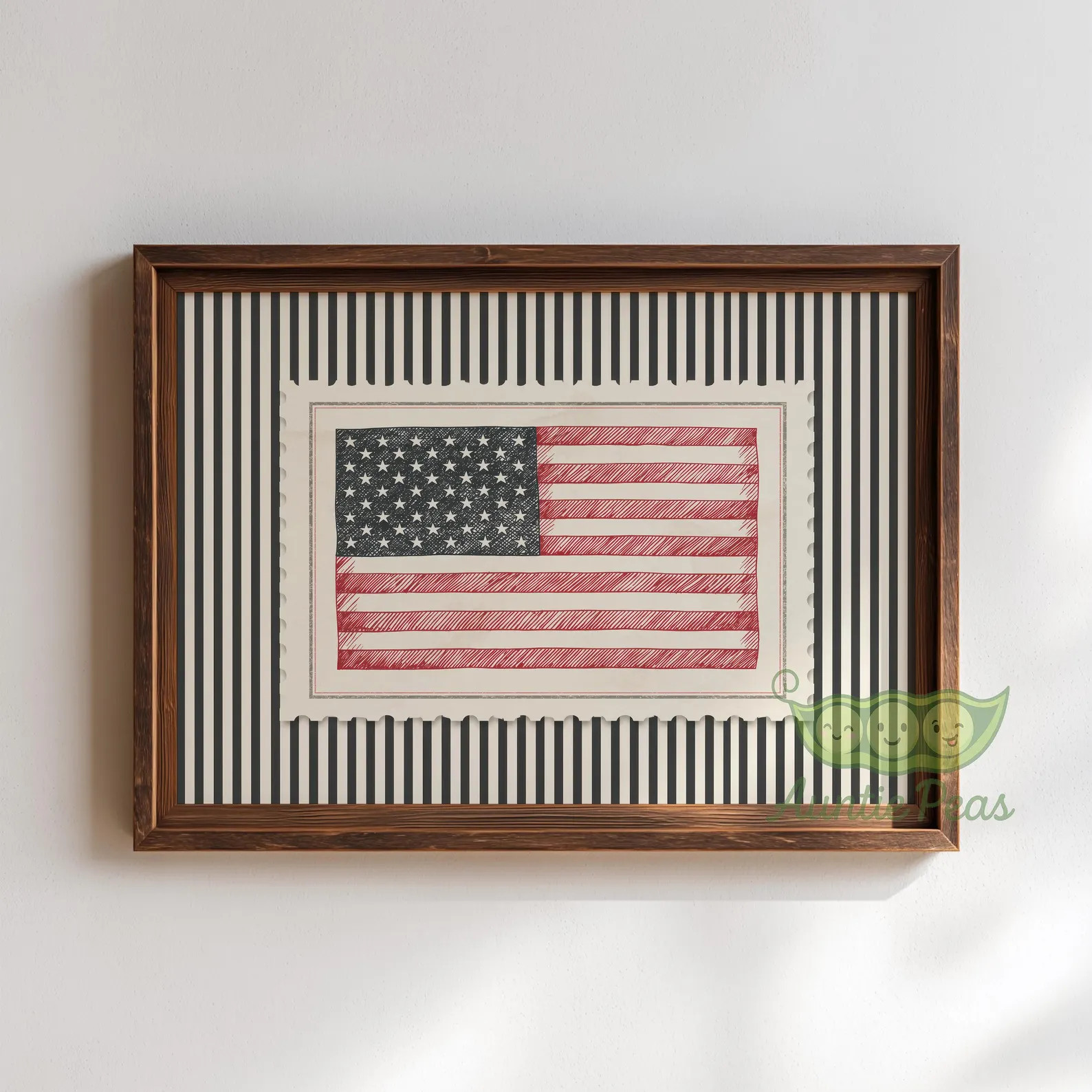 American Flag Wall Art, Vintage Americana Decor, Patriotic Poster, Retro USA Flag Print, Fourth o... | Etsy (Global)