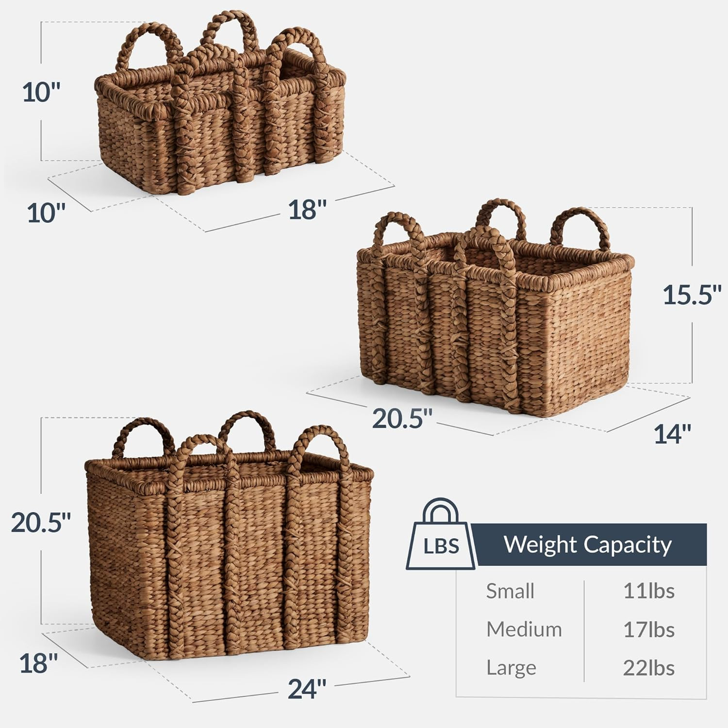 Best Choice Products 3Pc Shelf Baskets, Small, Large and XL Chunky Woven Wicker Rattan Storage Ba... | Amazon (US)