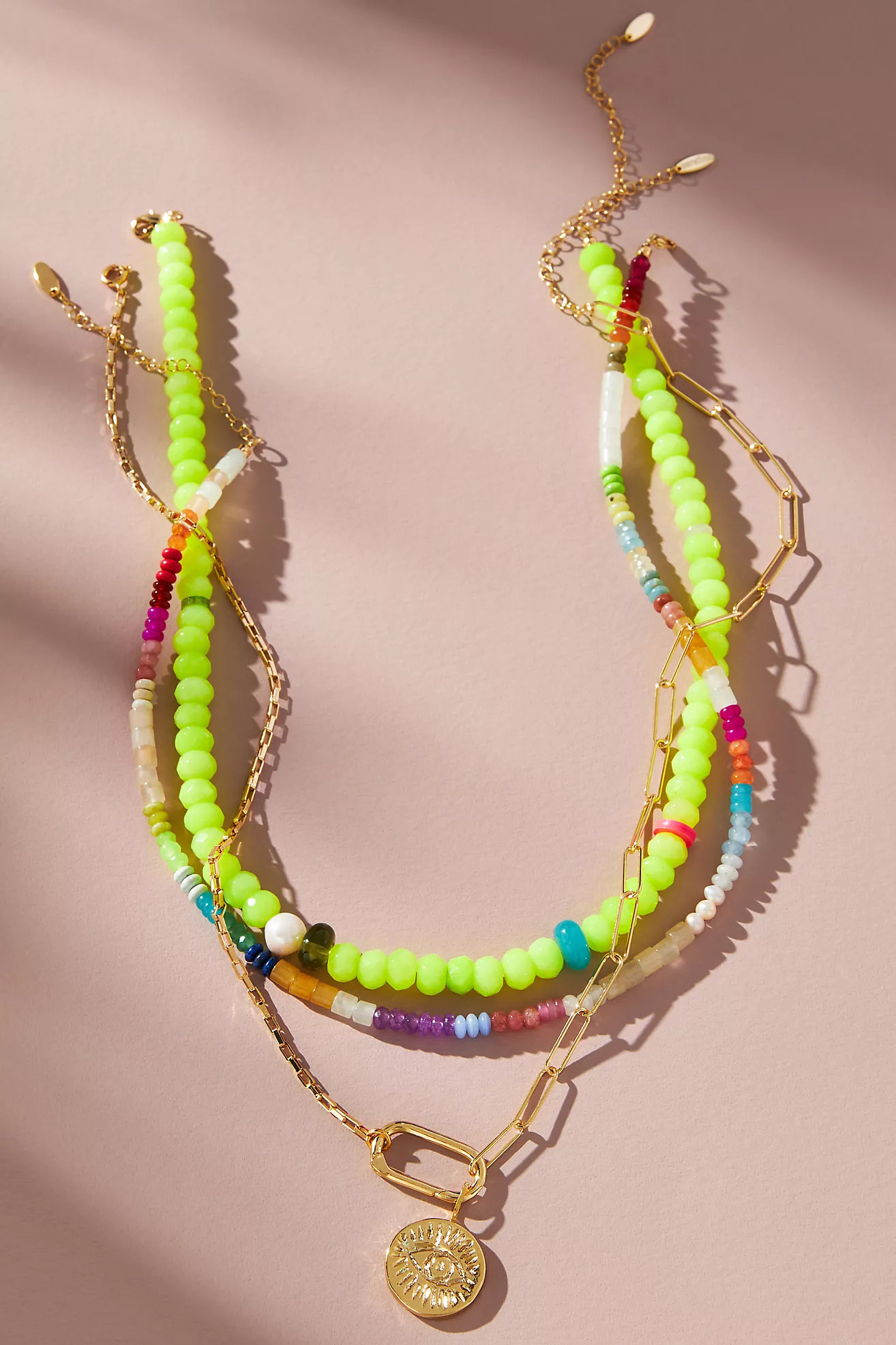 Mushroom & Pearl Beaded Necklaces, Set of 3 | Anthropologie (US)