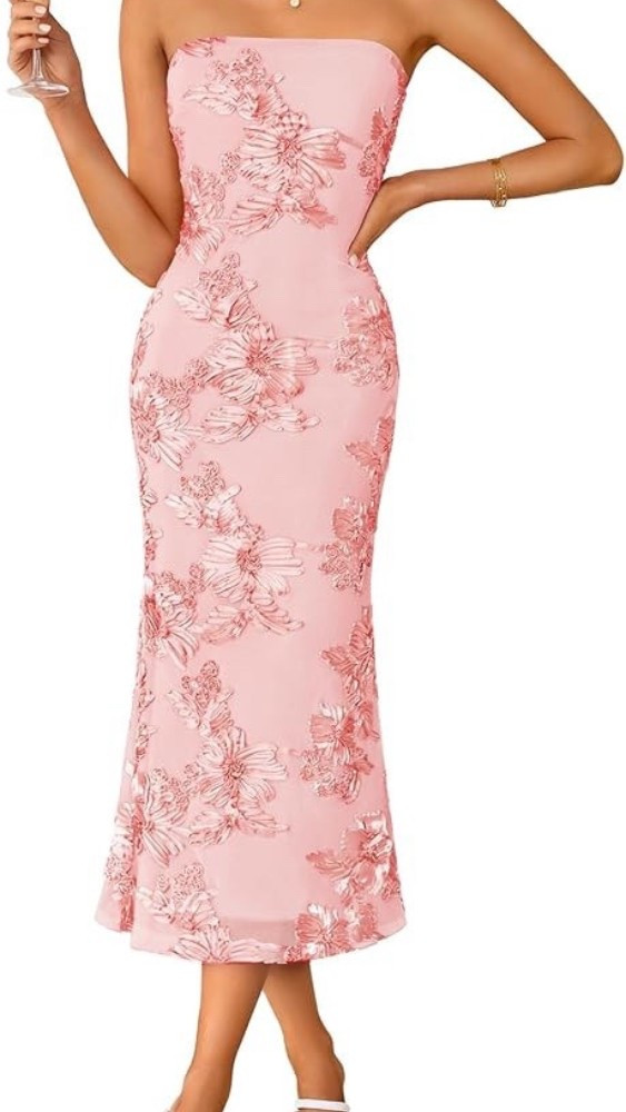 ZESICA Women's Summer Strapless Floral Midi Dress 

#LTKSeasonal #LTKWedding