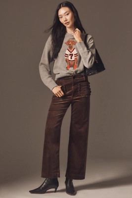 The Colette Scallop Pocket Corduroy Crop Wide-Leg Pants by Maeve | Anthropologie (US)