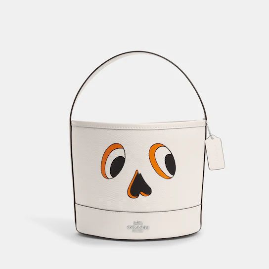 Trick Or Treat Bucket In Signature Canvas With Halloween Skeleton | Coach Outlet