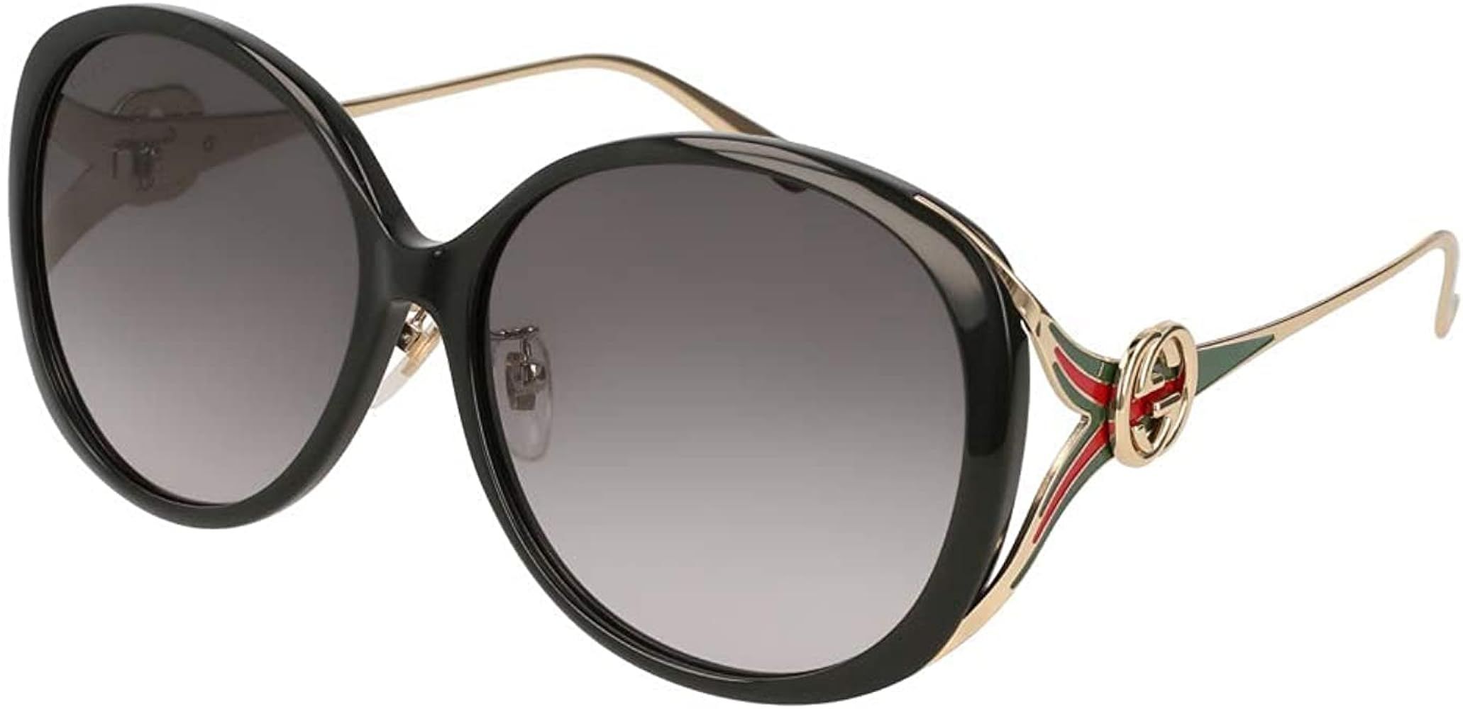 Gucci GG 0226 SK- 001 BLACK / GREY GOLD Sunglasses | Amazon (US)