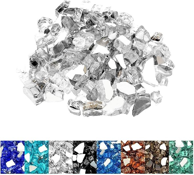 Mr. Fireglass 10 Pounds Fire Glass - 1/2 Inch High Luster Reflective Tempered Glass Rocks for Fir... | Amazon (US)