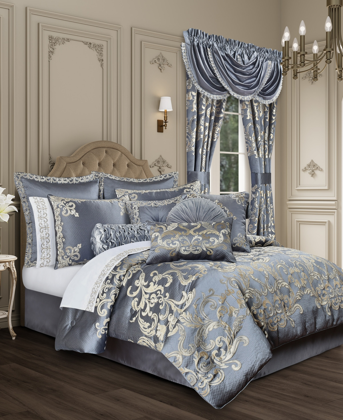 J Queen New York Dicaprio 4 Pc. Comforter Set, Queen - Powder Blue | Macy's