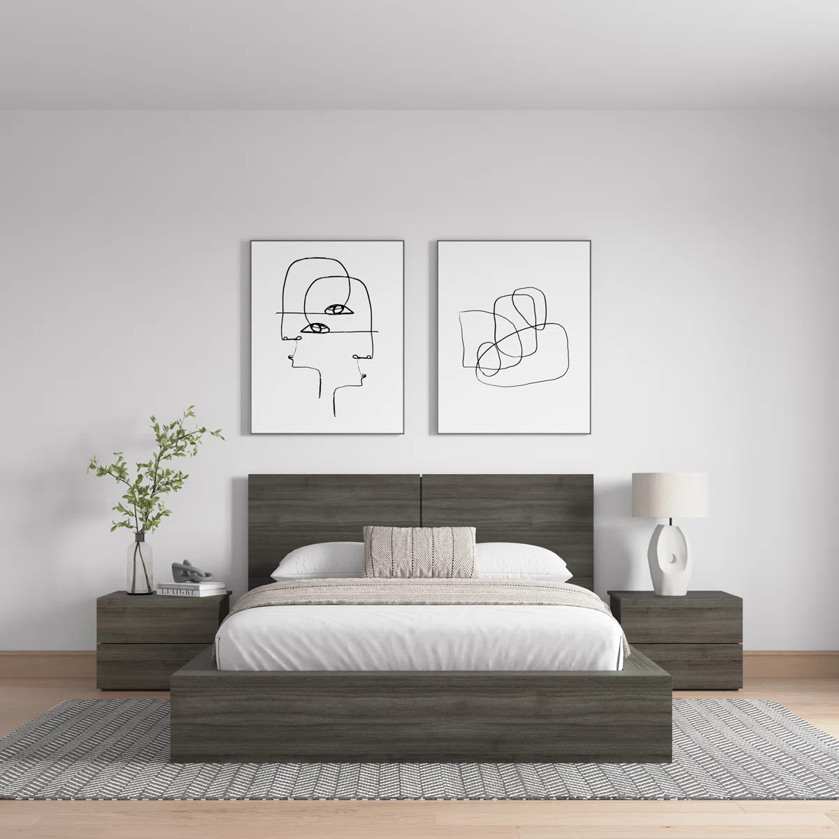 Antonnio 3 Piece Bedroom Set with Bed and 2 Nightstands | Wayfair North America