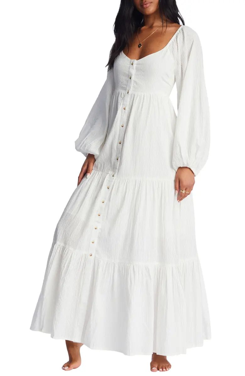 Starry Skies Long Sleeve Cotton Seersucker Maxi Dress | Nordstrom