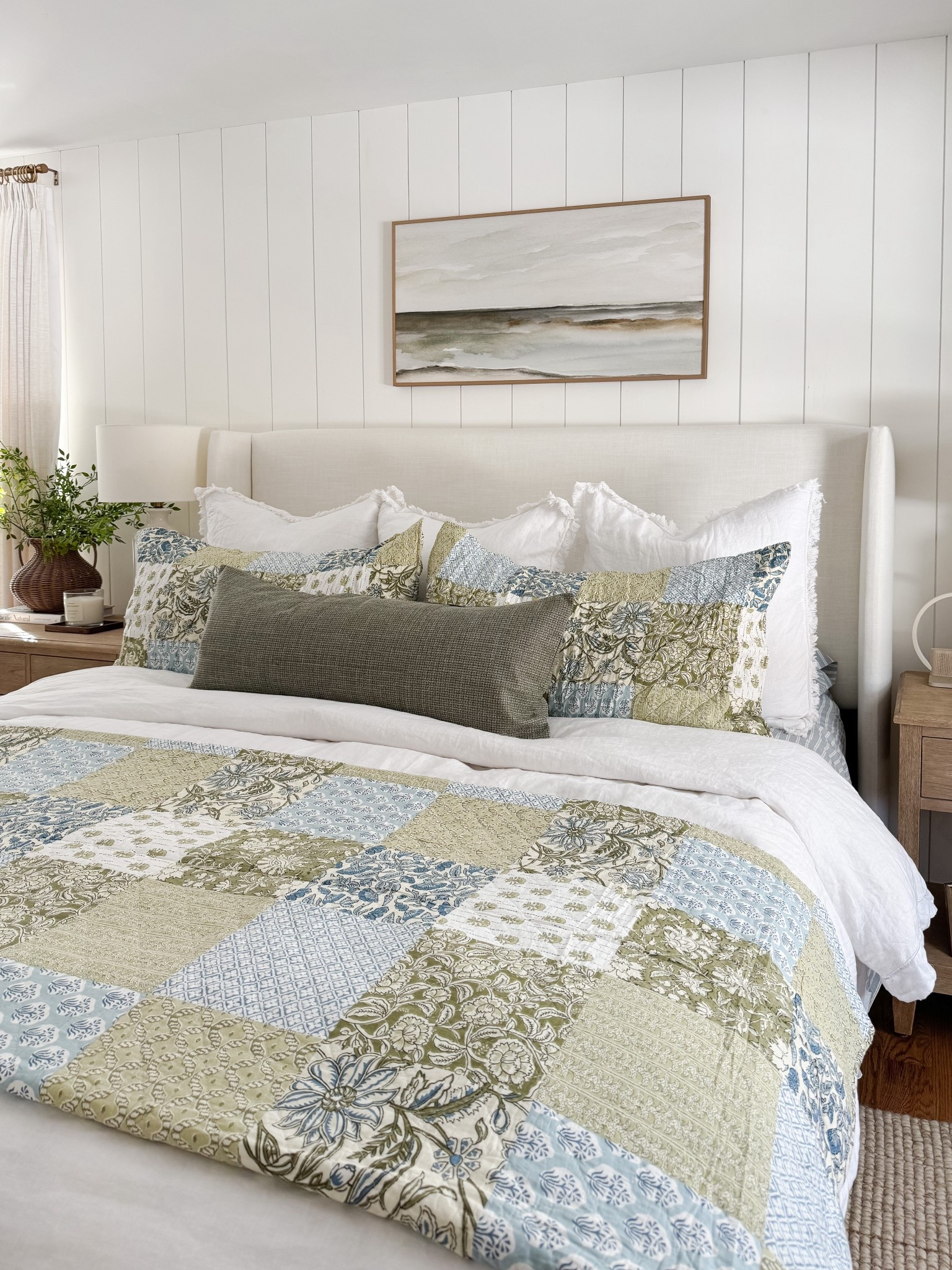 A cozy and welcoming coastal Amazon bedroom 🤍 This linen bedding has the prettiest floral pattern—and it’s such a great price point! It comes in several color options and washes well. Other highlights? Our table lamps and these spring throw pillows! 

#LTKHome