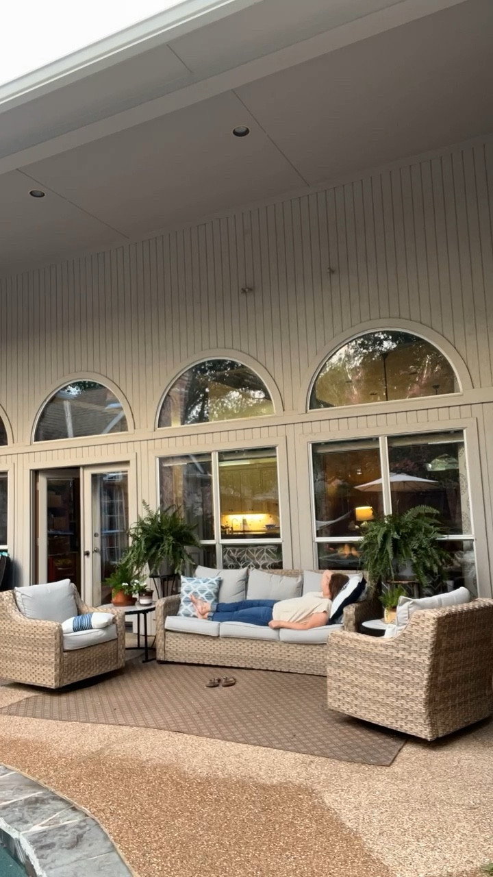 Love this outdoor furniture set so much!  It’s on sale!  Comes with a couch, two swivel chairs, two side tables, all the cushions, and covers!  It’s everything you’ll need this summer for your backyard or patio.  

#LTKhome #LTKSeasonal #LTKsalealert