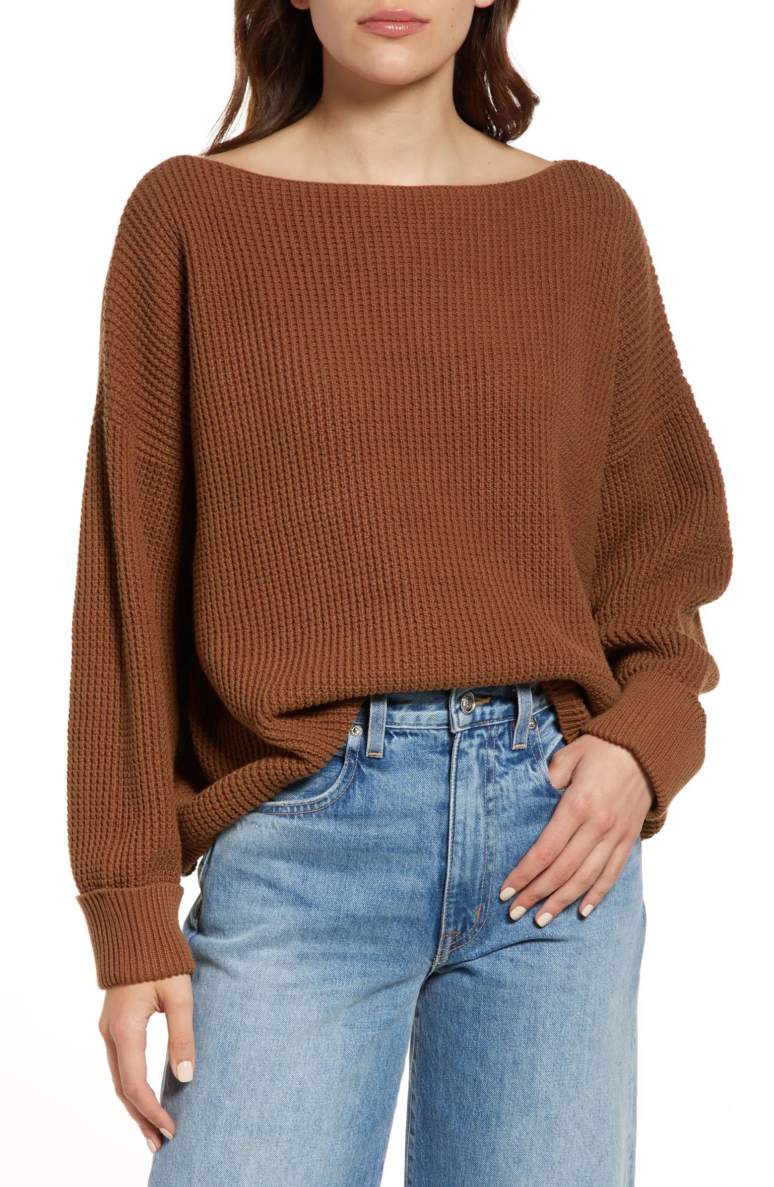 French Connection Millie Mozart Waffle Knit Sweater | Nordstrom | Nordstrom