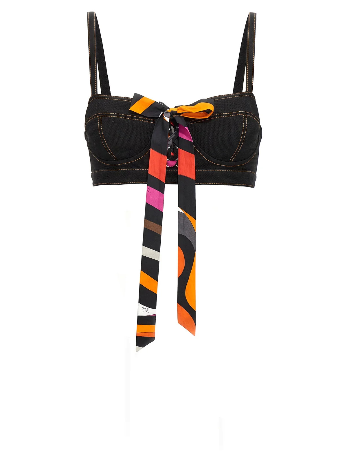 Emilio Pucci Patterned Knot Crop Top | Cettire Global