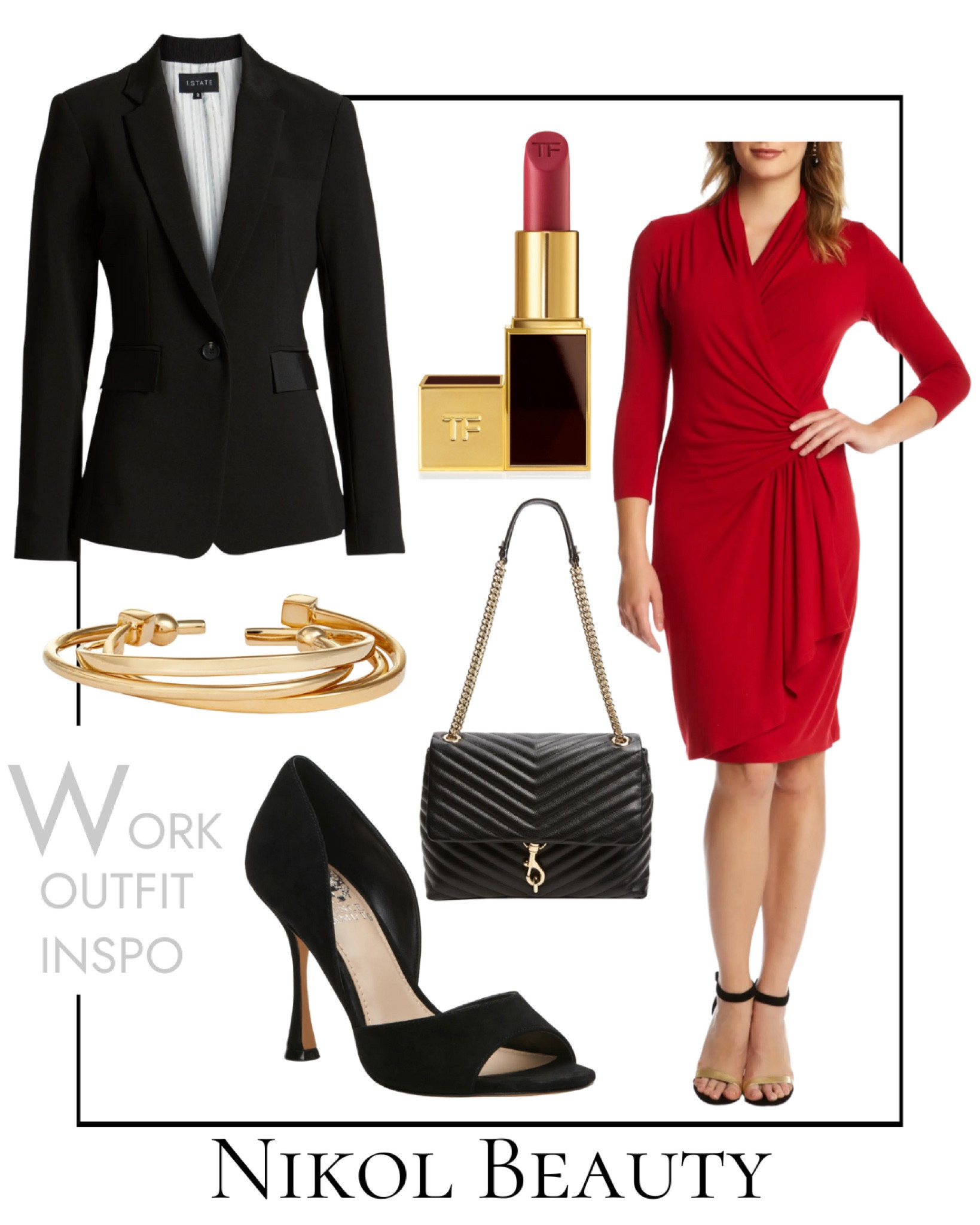 Work Outfit Inspo from Nordstrom

Dress, red dress, wrap dress, blazer, lipstick, sandals, heels, pump, bracelet, cuff bracelet, Tom Ford, Rebeca Minkoff

#LTKshoecrush #LTKworkwear #LTKitbag