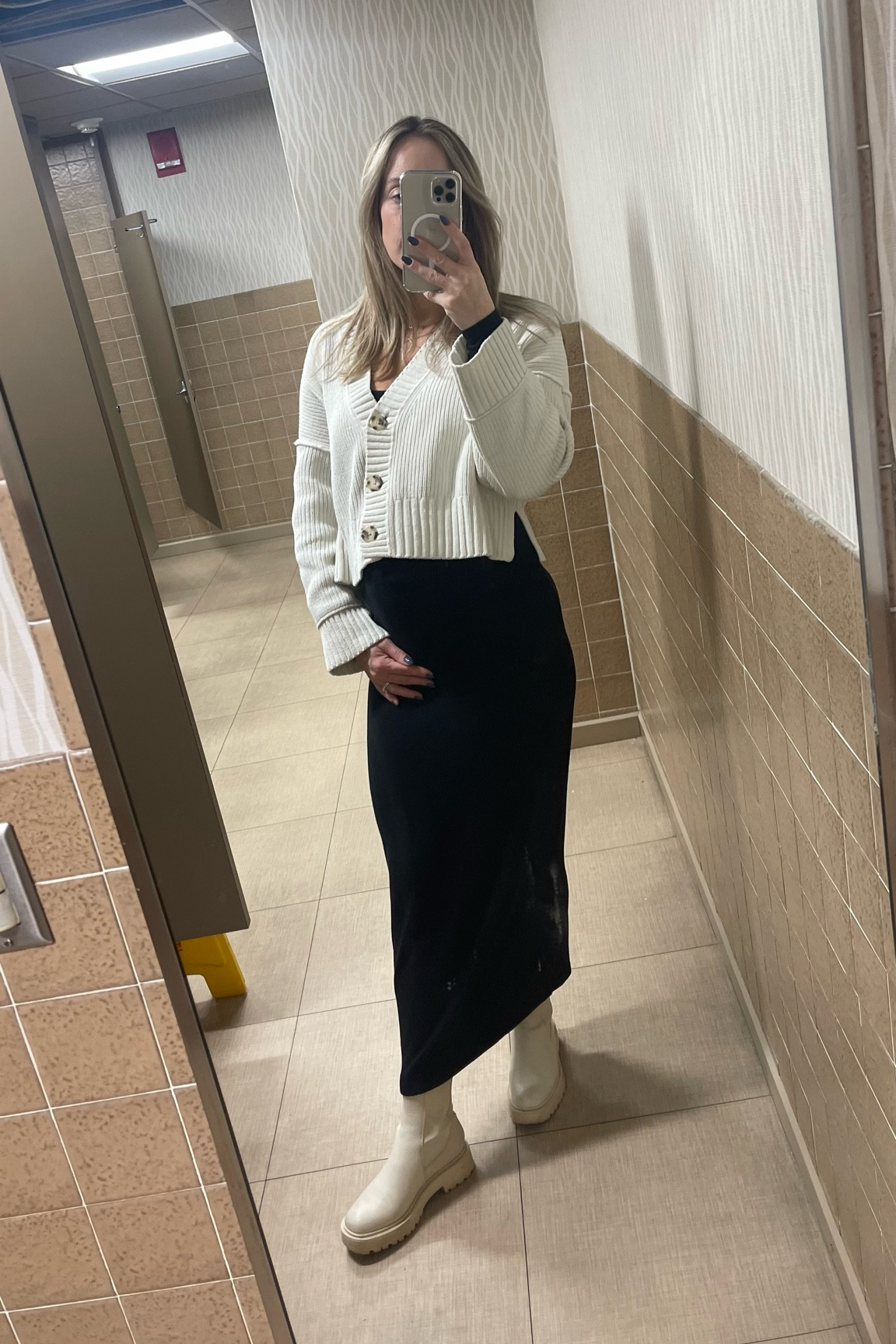 Maternity work outfit dress sweater boots Abercrombie amazon Sam Edelman 

#LTKBump