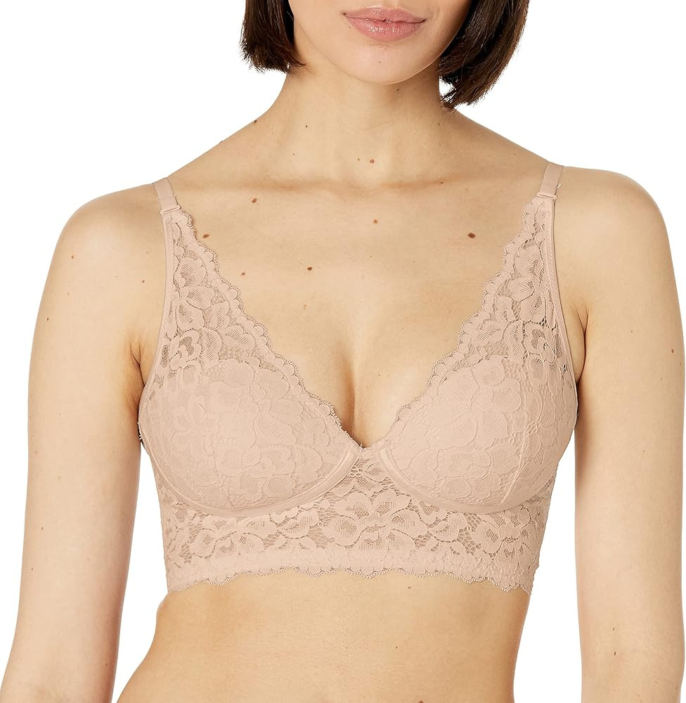 Maidenform Women's Pure Comfort Wireless Lace Longline Bralette Convertible Bra | Amazon (US)