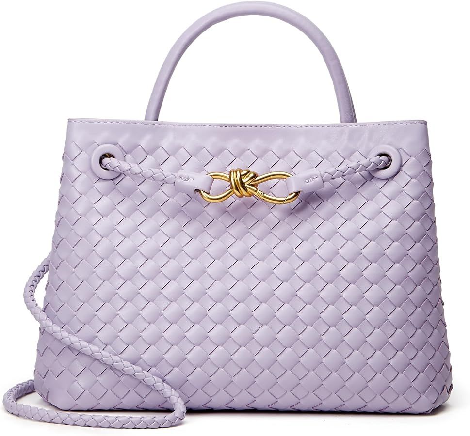 Woven Bag for Women Crossbody Handbag: Vegan Leather Small Tote Purse - Trendy Shoulder Handbags ... | Amazon (US)