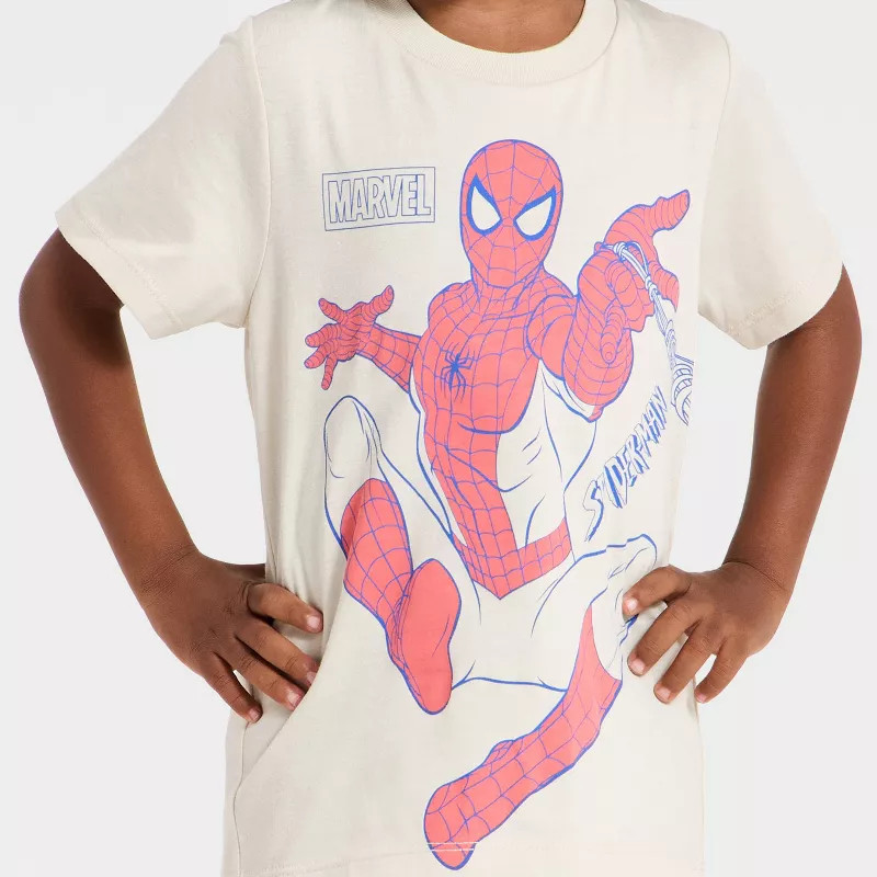 Toddler Boys' Marvel Spider-Man T-Shirt - Beige 3T | Target