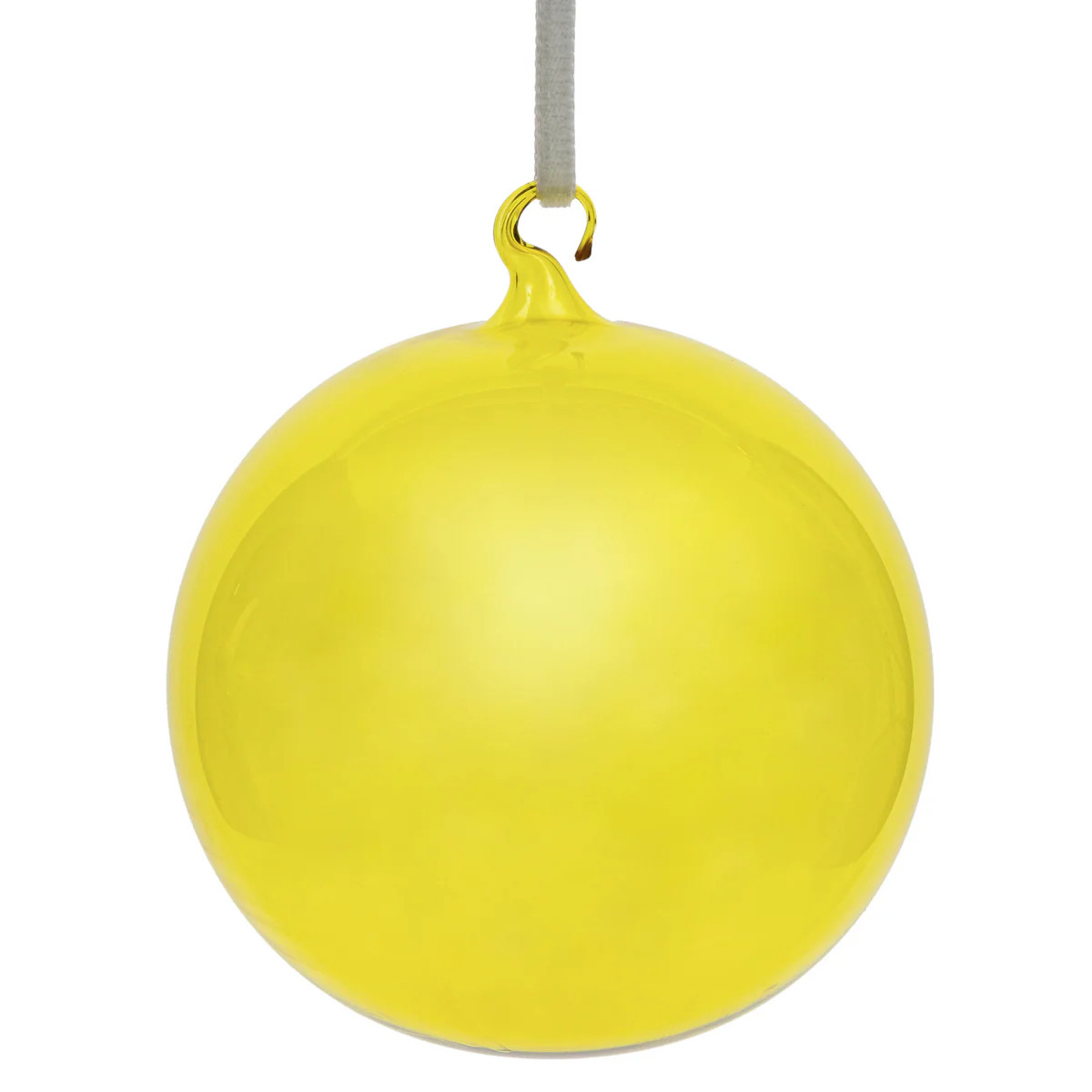 Glass Bubble Ball Christmas Ornaments, Citrine, Set of Three | The Well Appointed House, LLC