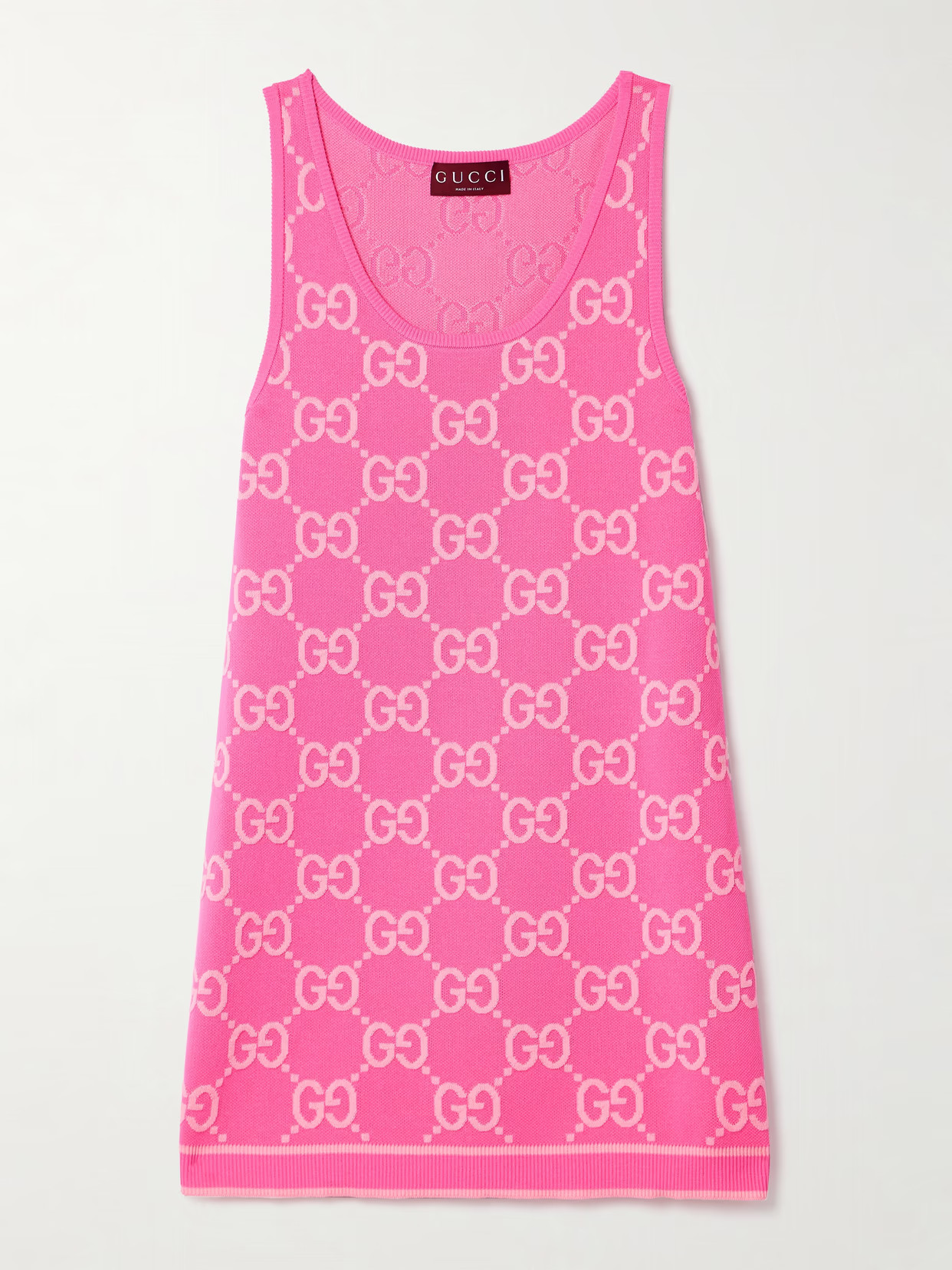 Gucci - Cotton-jacquard Mini Dress - Pink | NET-A-PORTER (US)