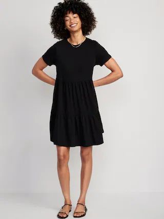 Tiered Mini Swing T-Shirt Dress for Women | Old Navy (US)