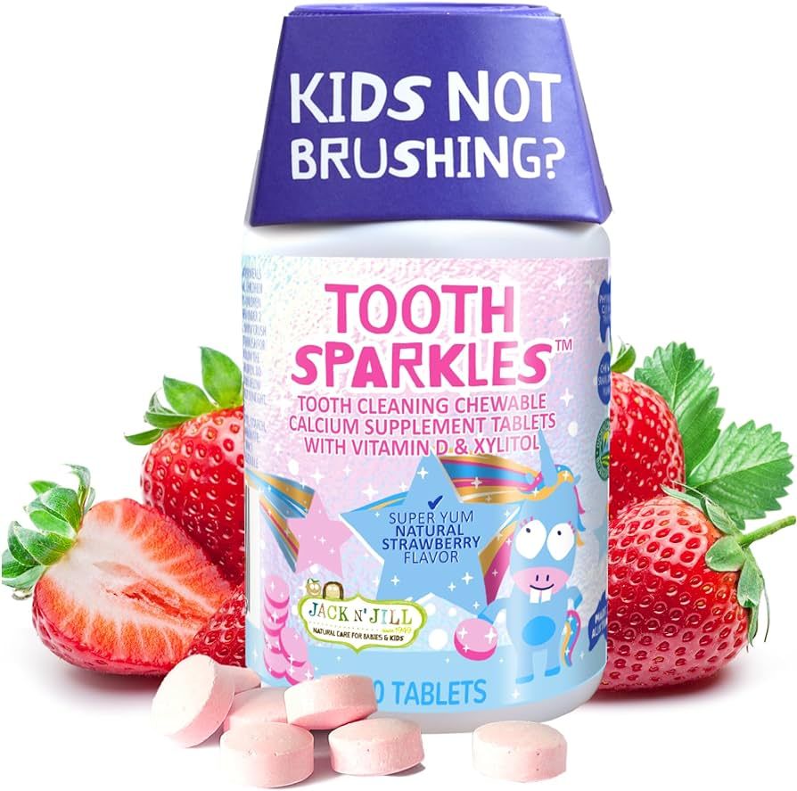 Jack N' Jill Tooth Sparkles - Tooth Cleaning Calcium Chews with Hydroxyapatite, Natural Flavors, ... | Amazon (US)