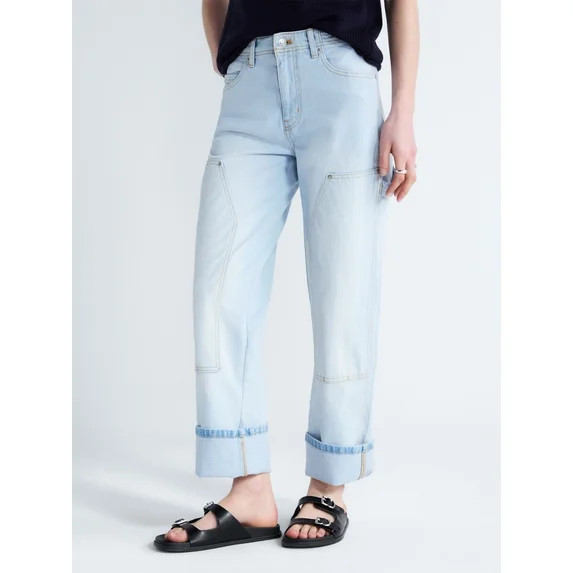 Free Assembly Women's Mid Rise Relaxed Carpenter Jeans, Sizes 0-16 | Walmart (US)