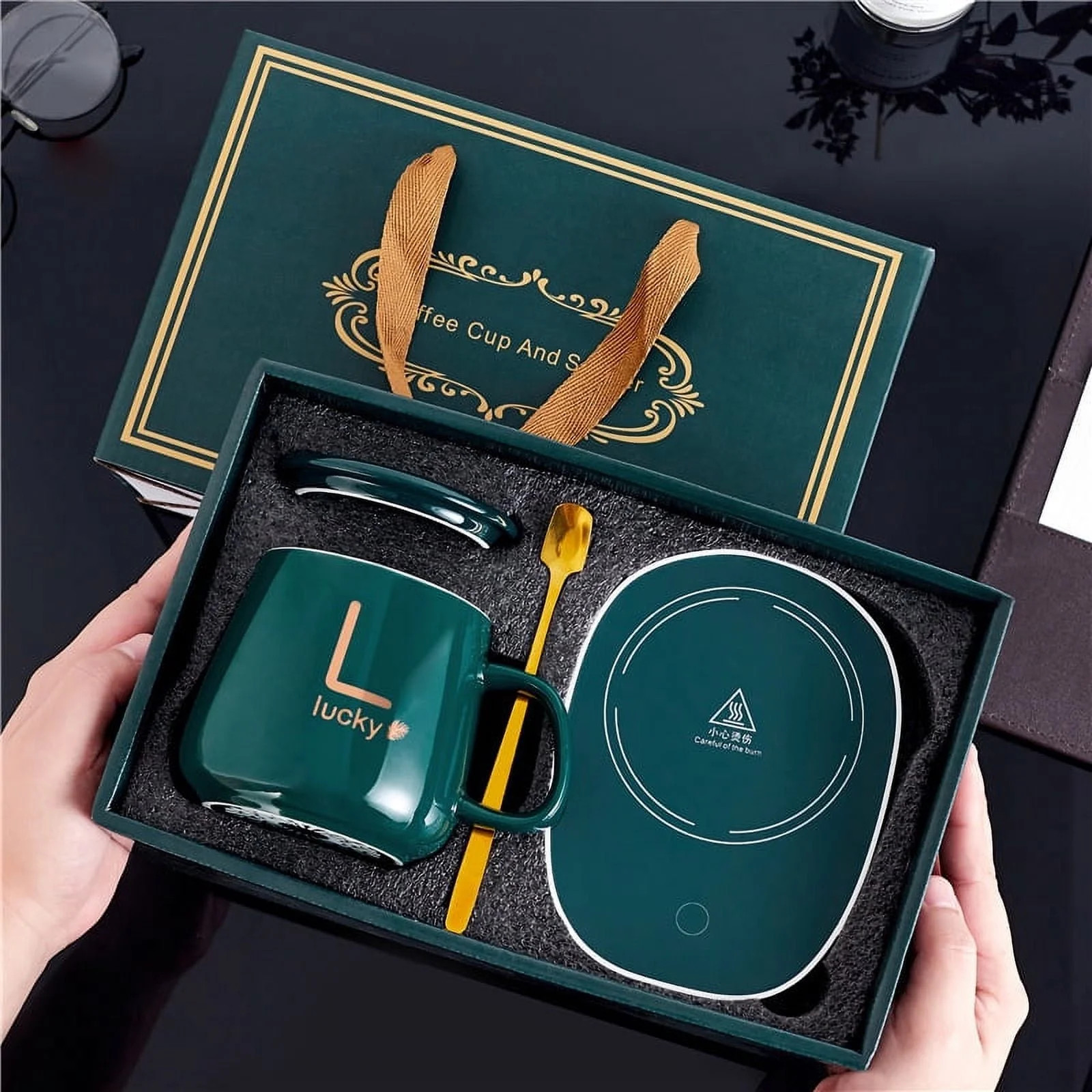 Coffee Mug Wamer, Beverage Warmer,Lovely ins Coffee Cup with Warmer Set, Auto On/Off Warmer with ... | Walmart (US)