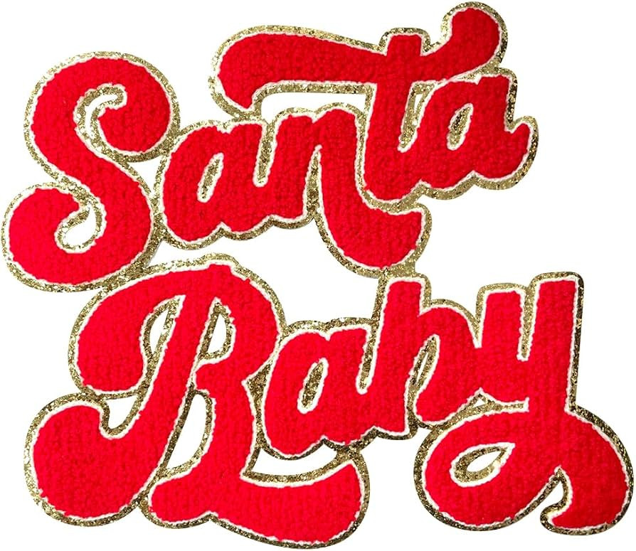 CY Iron On Patches Chenille Christmas Santa Baby Sequin Embroidered Applique with Cute Glitter Ed... | Amazon (US)