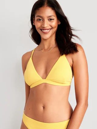 Pucker Triangle Bikini Swim Top for Women | Old Navy (US)