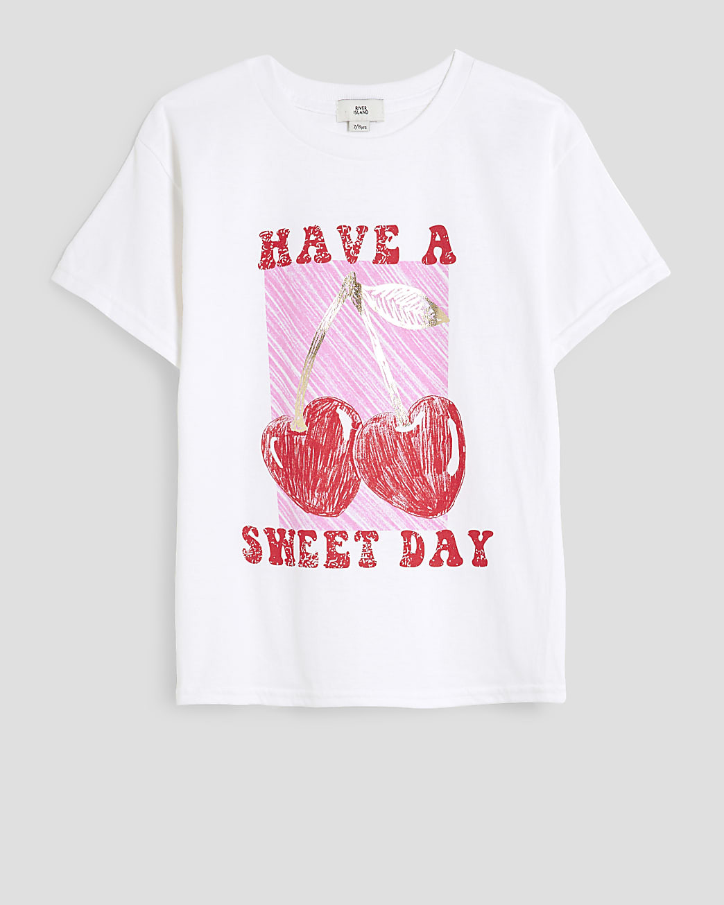 Girls White Cherry T-Shirt | River Island UK & IE