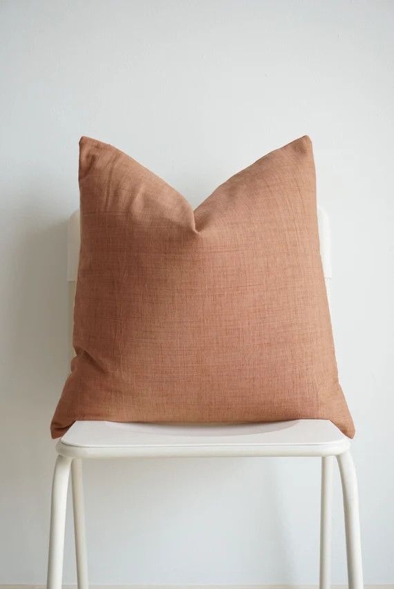 Brown white hand woven Striped Pillow Cover | Etsy | Etsy (US)