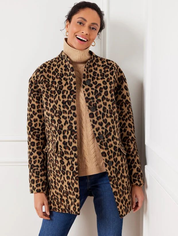 Leopard Wool Blend Coat | Talbots