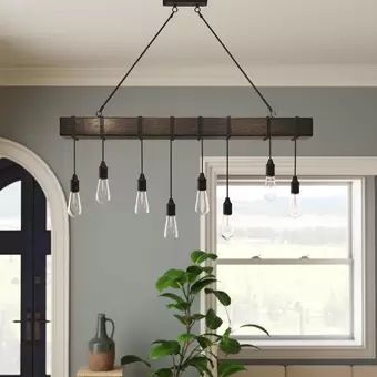 Brodie 8 - Light Kitchen Island Bulb Pendant with Nylon Accents | Wayfair North America