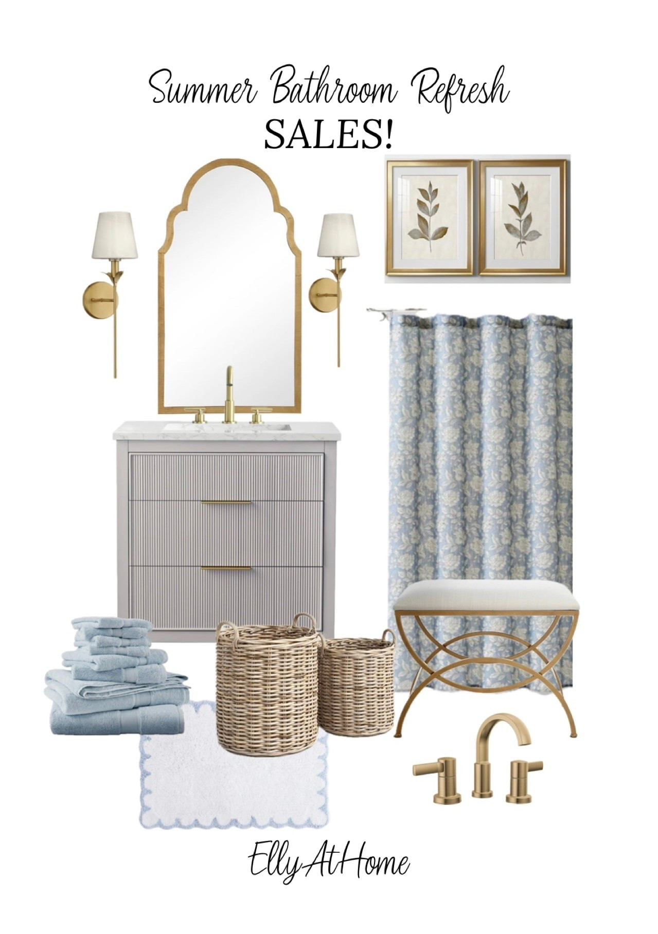 Beautiful bathroom refresh! Pretty details sconces, mirrors, faucet, vanity in more colors, plush towels, shower curtains and more bathroom accessories.

#LTKmorningroutine #LTKHome #LTKSaleAlert