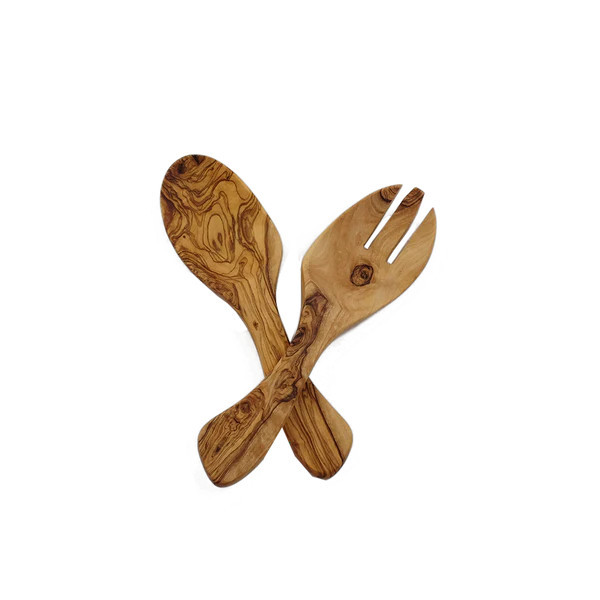 Olive Wood Salad Servers | TerraKlay