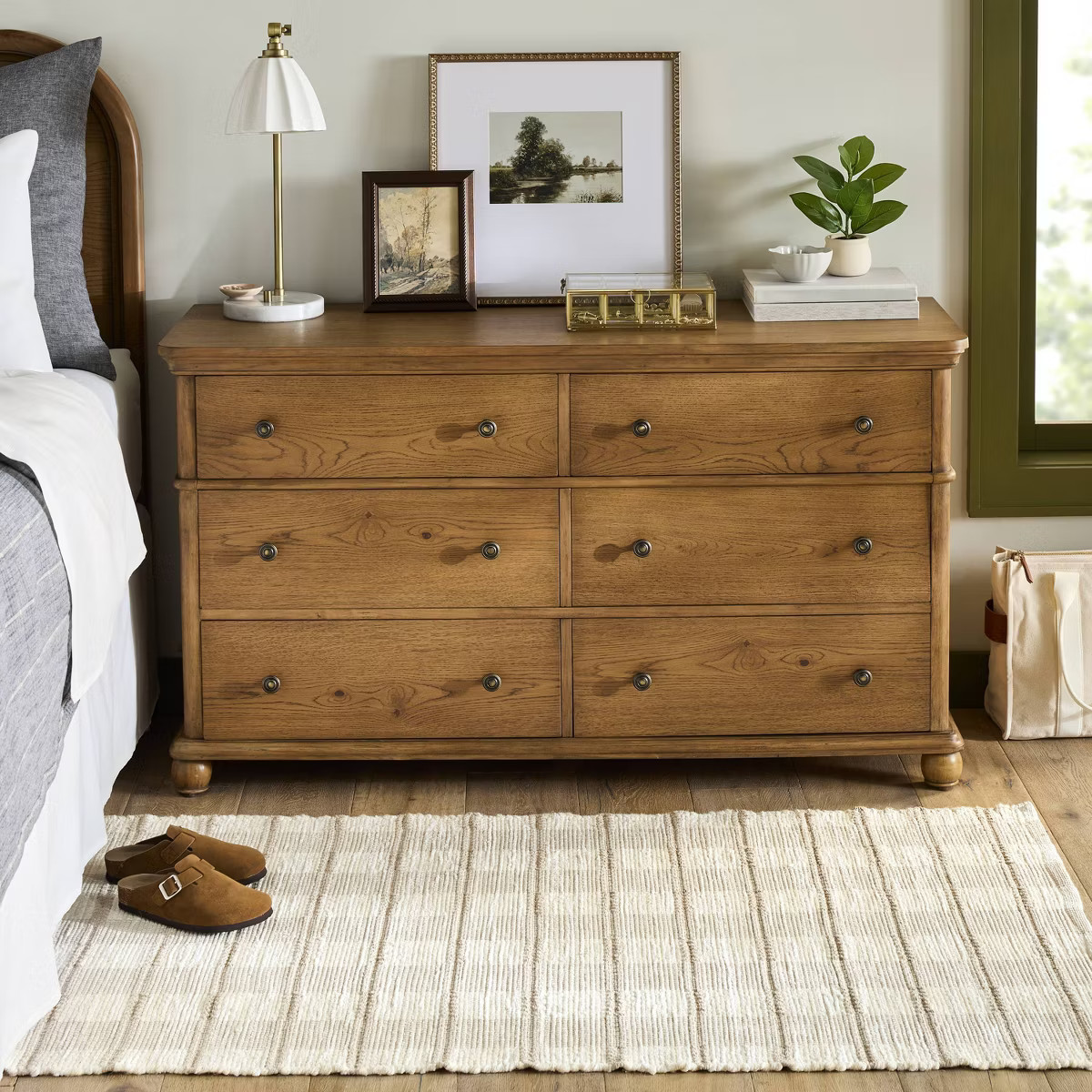 Traditional Wooden 6-Drawer Horizontal Dresser - Hearth & Hand™ with Magnolia Furniture | Target