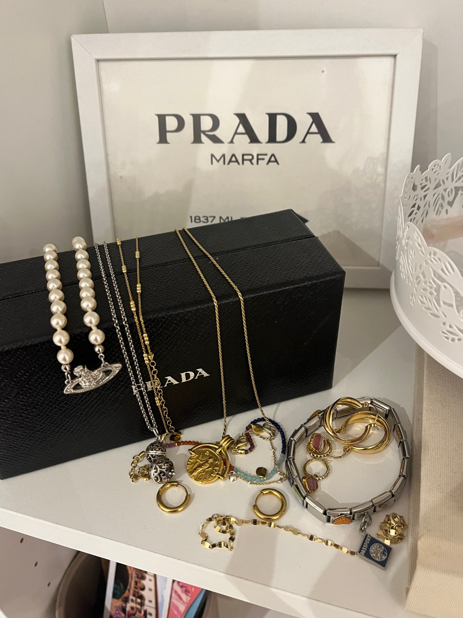 all my everyday jewellery that i have to wear and can’t go without!

monica binder gold chain and two bracelets 
vivienne westwood pearl choker 
missoma pendent necklace and earrings 
hoop earrings 
mejuri anklet gifted to me by my boyfriend 
silver two ball necklace that my boyfriend got me from croatia 

linking everything i wear and similar pieces i find here!! 

#LTKstyletip #LTKSpringSale #LTKeurope