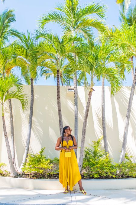 Yellow midi dress for your next tropical getaway 

#LTKstyletip #LTKtravel #LTKSeasonal