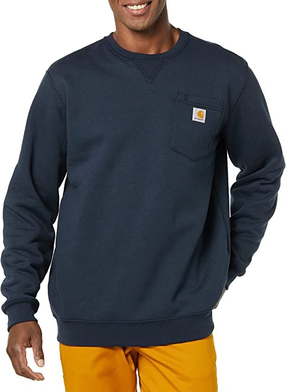 Carhartt Men's Loose Fit Midweight Crewneck Pocket Sweatshirt | Amazon (US)